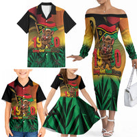 Vanuatu Independence Day Family Matching Off The Shoulder Long Sleeve Dress and Hawaiian Shirt Chibi Boar Proud To Be A Ni-Van LT14 - Polynesian Pride
