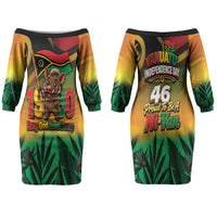 Vanuatu Independence Day Family Matching Off The Shoulder Long Sleeve Dress and Hawaiian Shirt Chibi Boar Proud To Be A Ni-Van LT14 Mom's Dress Multicolor - Polynesian Pride