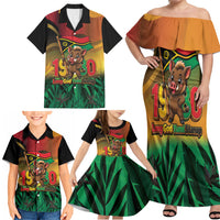 Vanuatu Independence Day Family Matching Off Shoulder Maxi Dress and Hawaiian Shirt Chibi Boar Proud To Be A Ni-Van LT14 - Polynesian Pride