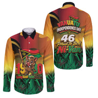 Vanuatu Independence Day Family Matching Off Shoulder Maxi Dress and Hawaiian Shirt Chibi Boar Proud To Be A Ni-Van LT14 Dad's Shirt - Long Sleeve Multicolor - Polynesian Pride