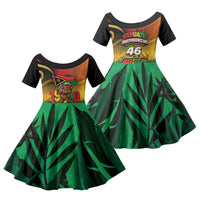 Vanuatu Independence Day Family Matching Off Shoulder Maxi Dress and Hawaiian Shirt Chibi Boar Proud To Be A Ni-Van LT14 Daughter's Dress Multicolor - Polynesian Pride