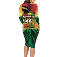 Vanuatu Independence Day Long Sleeve Bodycon Dress Chibi Boar Proud To Be A Ni-Van