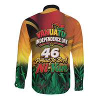 Vanuatu Independence Day Long Sleeve Button Shirt Chibi Boar Proud To Be A Ni-Van