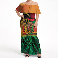 Vanuatu Independence Day Off Shoulder Maxi Dress Chibi Boar Proud To Be A Ni-Van LT14 Women Multicolor - Polynesian Pride