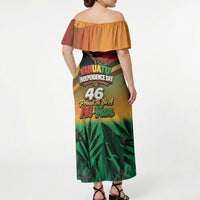 Vanuatu Independence Day Off Shoulder Maxi Dress Chibi Boar Proud To Be A Ni-Van LT14 - Polynesian Pride