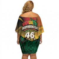 Vanuatu Independence Day Off Shoulder Short Dress Chibi Boar Proud To Be A Ni-Van LT14 - Polynesian Pride