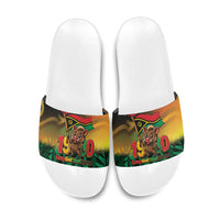 Vanuatu Independence Day Slide Sandals Chibi Boar Proud To Be A Ni-Van