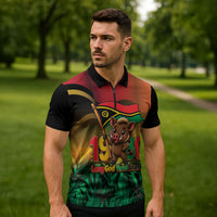 Vanuatu Independence Day Zipper Polo Shirt Chibi Boar Proud To Be A Ni-Van LT14 - Polynesian Pride
