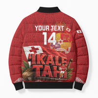 Tonga Rugby Custom Bomber Puffer Jacket 2026 Go Ikale Tahi Ngatu Pattern