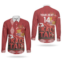 Tonga Rugby Custom Couples Matching Short Sleeve Bodycon Dress and Long Sleeve Button Shirt 2026 Go Ikale Tahi Ngatu Pattern LT14 - Polynesian Pride
