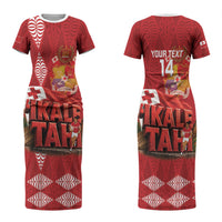 Tonga Rugby Custom Couples Matching Short Sleeve Bodycon Dress and Long Sleeve Button Shirt 2026 Go Ikale Tahi Ngatu Pattern LT14 - Polynesian Pride