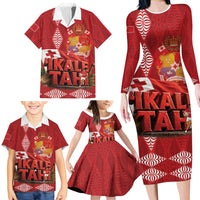 Tonga Rugby Custom Family Matching Long Sleeve Bodycon Dress and Hawaiian Shirt 2026 Go Ikale Tahi Ngatu Pattern