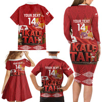 Tonga Rugby Custom Family Matching Long Sleeve Bodycon Dress and Hawaiian Shirt 2026 Go Ikale Tahi Ngatu Pattern