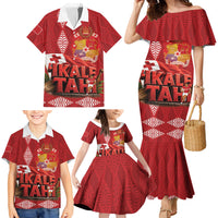 Tonga Rugby Custom Family Matching Mermaid Dress and Hawaiian Shirt 2026 Go Ikale Tahi Ngatu Pattern