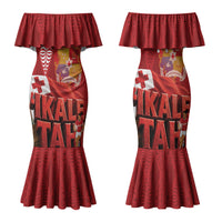 Tonga Rugby Custom Family Matching Mermaid Dress and Hawaiian Shirt 2026 Go Ikale Tahi Ngatu Pattern LT14 Mom's Dress Red - Polynesian Pride