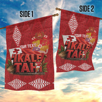 Tonga Rugby Custom Garden Flag 2026 Go Ikale Tahi Ngatu Pattern