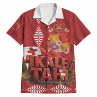 Tonga Rugby Custom Hawaiian Shirt 2026 Go Ikale Tahi Ngatu Pattern LT14 Red - Polynesian Pride