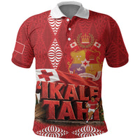 Tonga Rugby Custom Polo Shirt 2026 Go Ikale Tahi Ngatu Pattern LT14 Red - Polynesian Pride