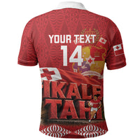 Tonga Rugby Custom Polo Shirt 2026 Go Ikale Tahi Ngatu Pattern LT14 - Polynesian Pride