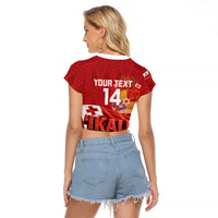 Tonga Rugby Custom Raglan Cropped T Shirt 2026 Go Ikale Tahi Ngatu Pattern