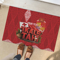 Tonga Rugby Custom Rubber Doormat 2026 Go Ikale Tahi Ngatu Pattern