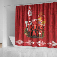 Tonga Rugby Custom Shower Curtain 2026 Go Ikale Tahi Ngatu Pattern