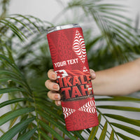 Tonga Rugby Custom Skinny Tumbler 2026 Go Ikale Tahi Ngatu Pattern