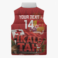 Tonga Rugby Custom Sleeveless Puffer Jacket 2026 Go Ikale Tahi Ngatu Pattern