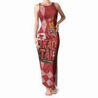 Tonga Rugby Custom Tank Maxi Dress 2026 Go Ikale Tahi Ngatu Pattern LT14 Women Red - Polynesian Pride