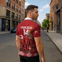 Tonga Rugby Custom Zipper Polo Shirt 2026 Go Ikale Tahi Ngatu Pattern LT14 - Polynesian Pride