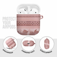 Pastel Pink Samoa Siapo Teuila Flowers AirPods Case - Polynesian Pride