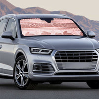 Pastel Pink Samoa Siapo Teuila Flowers Auto Sun Shade - Polynesian Pride