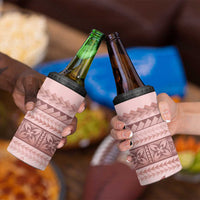 Pastel Pink Samoa Siapo Teuila Flowers 4 in 1 Can Cooler Tumbler - Polynesian Pride