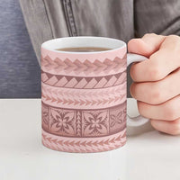 Pastel Pink Samoa Siapo Teuila Flowers Ceramic Mug - Polynesian Pride