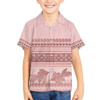 Pastel Pink Samoa Siapo Teuila Flowers Hawaiian Shirt - Polynesian Pride