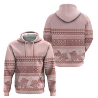 Pastel Pink Samoa Siapo Teuila Flowers Hoodie - Polynesian Pride