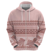 Pastel Pink Samoa Siapo Teuila Flowers Hoodie - Polynesian Pride