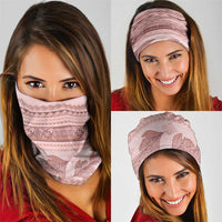 Pastel Pink Samoa Siapo Teuila Flowers Neck Gaiter - Polynesian Pride