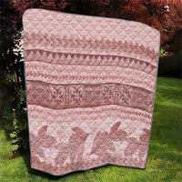 Pastel Pink Samoa Siapo Teuila Flowers Quilt - Polynesian Pride