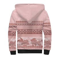 Pastel Pink Samoa Siapo Teuila Flowers Sherpa Hoodie - Polynesian Pride