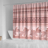 Pastel Pink Samoa Siapo Teuila Flowers Shower Curtain - Polynesian Pride
