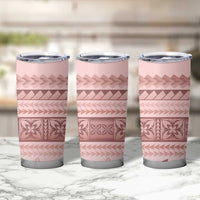 Pastel Pink Samoa Siapo Teuila Flowers Tumbler Cup - Polynesian Pride