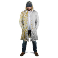 Polynesia White Sunday Cloak Plumeria Polynesian Tribal Gold Color - Polynesian Pride