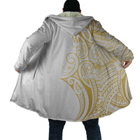 Polynesia White Sunday Cloak Plumeria Polynesian Tribal Gold Color - Polynesian Pride