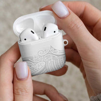 Polynesia White Sunday AirPods Case Plumeria Polynesian Tribal Grey Color LT14 - Polynesian Pride