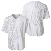 Polynesia White Sunday Baseball Jersey Plumeria Polynesian Tribal Grey Color - Polynesian Pride