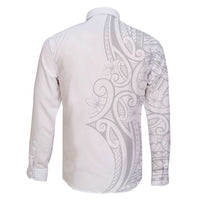 Polynesia White Sunday Family Matching Mermaid Dress and Hawaiian Shirt Plumeria Polynesian Tribal Grey Color - Polynesian Pride