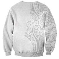 Polynesia White Sunday Sweatshirt Plumeria Polynesian Tribal Grey Color - Polynesian Pride