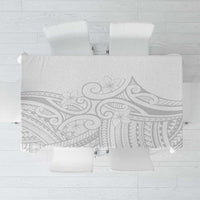 Polynesia White Sunday Tablecloth Plumeria Polynesian Tribal Grey Color - Polynesian Pride