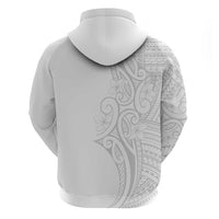 Polynesia White Sunday Zip Hoodie Plumeria Polynesian Tribal Grey Color - Polynesian Pride